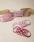 Close-up of Mizuhiki Kamikazari knot obidome for kimono, handmade by itookasi for eternal bonds.